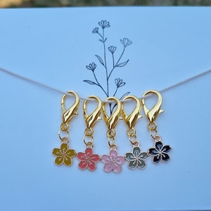 Gold Cherry Blossom/Flower Stitch Marker