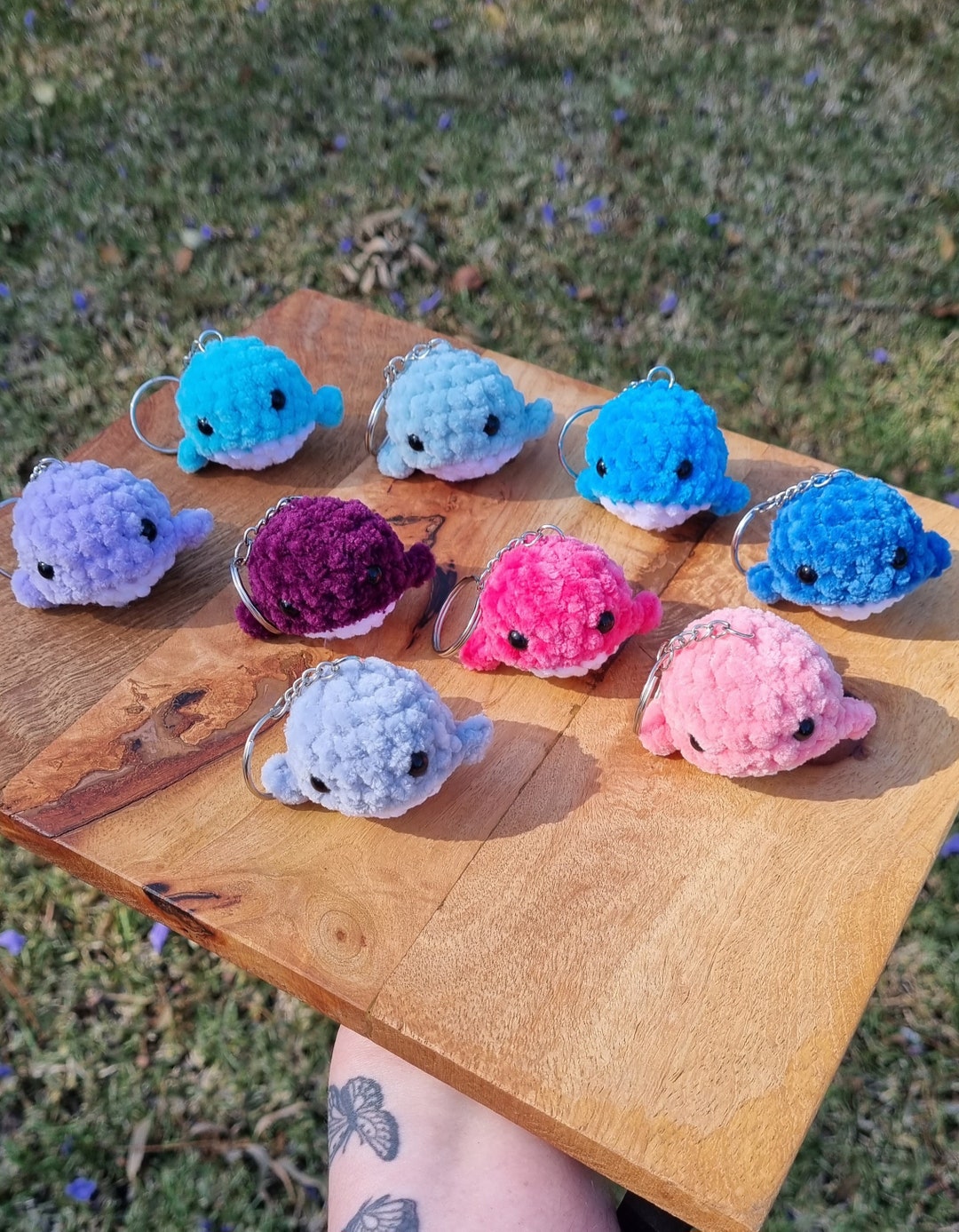 Crochet Whale Keychain Plushie Parfait Chunky Etsy