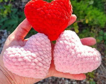 Crochet Valentines Heart Plushie ~ Parfait Chunky