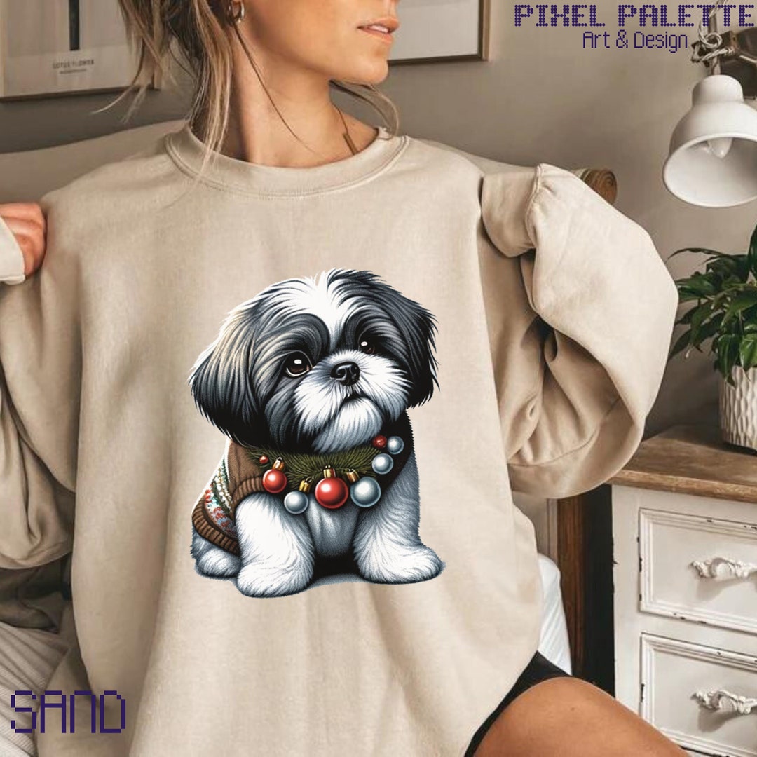 Shih Tzu Christmas Sweatshirt, Dog Lover Gift, Holiday Sweaters