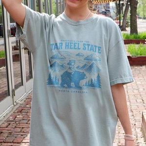 Tar Heel State North Carolina Comfort Colors Graphic Tshirt, Granola Girl Style