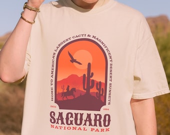 Arizona Desert Shirt, Saguaro National Park Tee, Cactus Graphic Shirt, Southwest Nature Lover Gift, Hiking Shirt