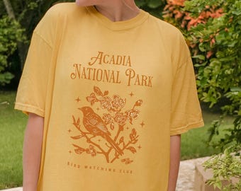 Acadia National Park Shirt | Bird Watching Club Tee, Granola Girl Aesthetic, Comfort Colors T-Shirt, Maine Nature Graphic Tee