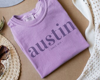 Austin Texas Shirt Comfort Colors, Austin TX Graphic Tee, Vintage Austin Texas Shirt, Texas Travel Tee, Retro Austin Tee, Texas Gift