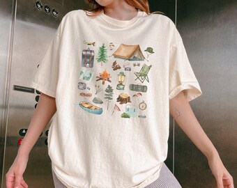 Granola Girl Aesthetic Comfort Colors Tee, Camping Outdoorsy Style Tshirt, Trendy Vintage Feel Nature Inspired Shirt