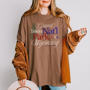 Grand Teton Wyoming Hemd | National Park Graphic Tee | Trendy Nature Adventure Top | Unisex Berg Reise T-Shirt