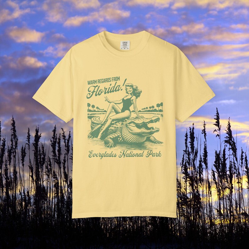 Chemise du parc national des Everglades, chemise alligator, t-shirt nature Floride, chemise couleurs confort, cadeau de randonnée, t-shirt aventure en plein air image 4