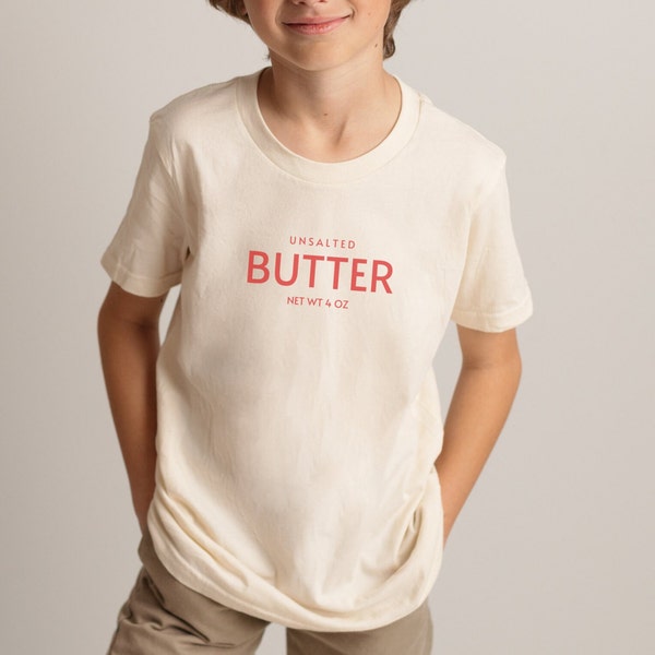 Funny Butter Tee for Kids, Baking Tee for Children, Butter Lovers, Bakers, Foodies, Youth Short Sleeve Tee