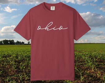 Camiseta de Ohio con escritura simple / Camiseta del Medio Oeste con colores cómodos / Camiseta con gráficos de Ohio / Camiseta con orgullo local / Regalo para los amantes de Ohio