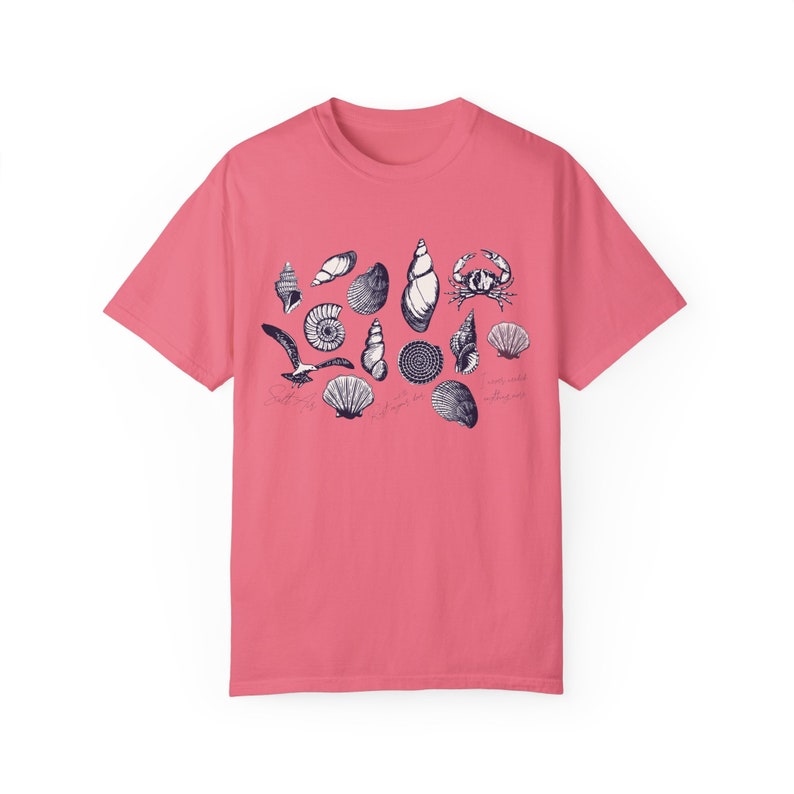 August Coastal Vibes Shirt | Comfort Colors Tee | Salt Air Lyric T Shirt | Vintage Summer Graphic Tee | Soft Nostalgic Beach Shirt Peony