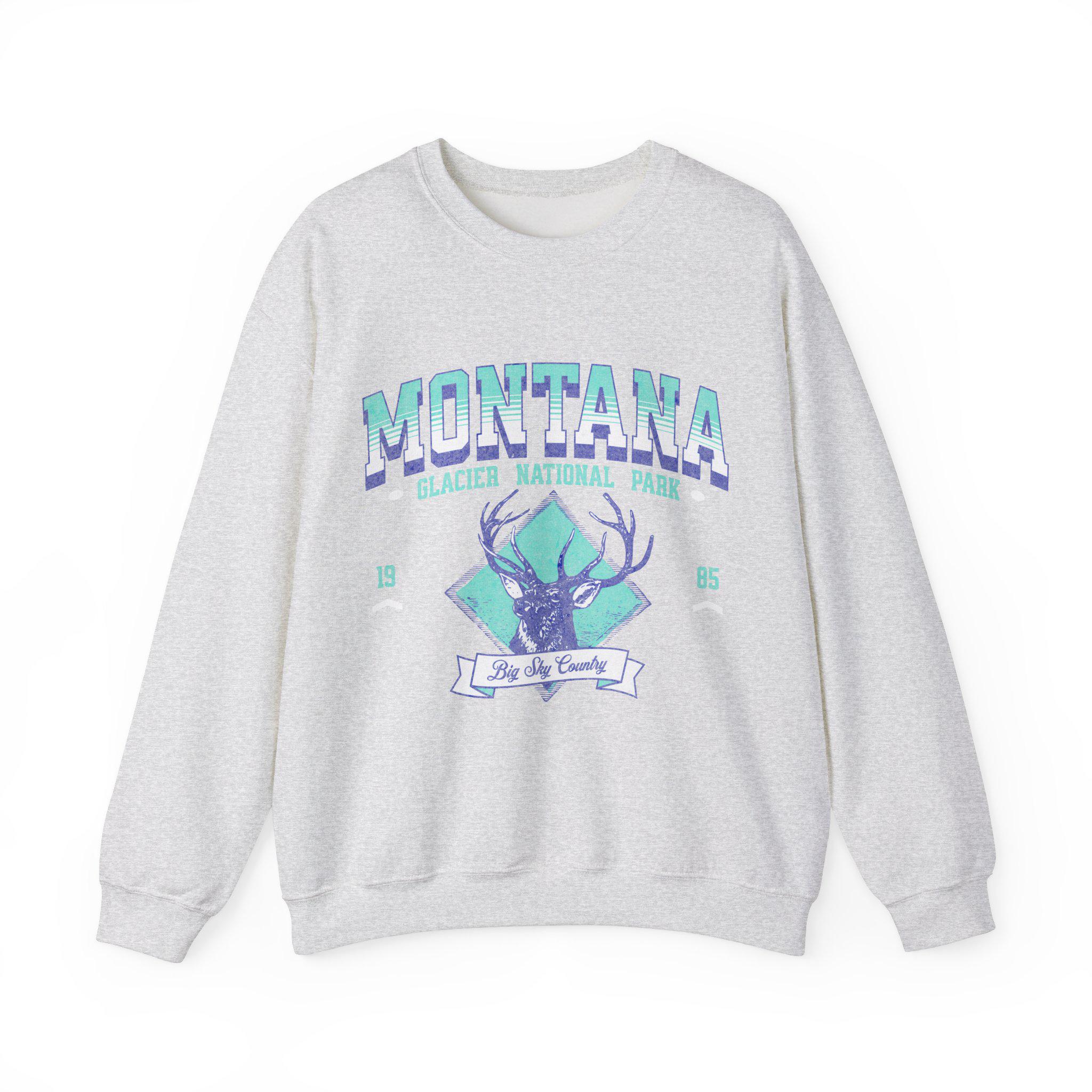 90s National Park Crewneck Sweatshirt, Glacier NP Montana, Granola
