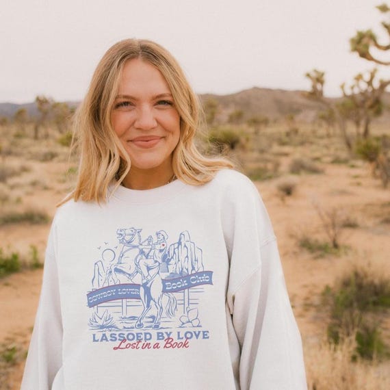 Cowboy Romance Book Club Sweatshirt - Western Style Readers Gift, Booktok Merch, Literary Lover Pullover, Novel Enthusiast Jumper