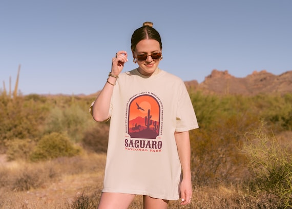 Arizona Desert Shirt, Saguaro National Park Tee, Cactus Graphic Shirt, Southwest Nature Lover Gift, Hiking Shirt