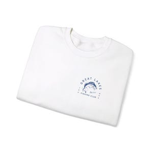 Great Lakes Fishing Club Crewneck | Front & Back Graphic Granola Aesthetic Sweatshirt image 5