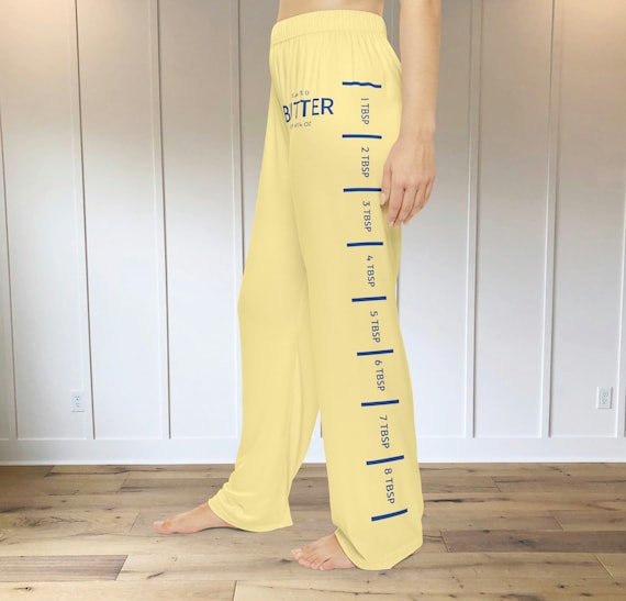 Funny Butter Women's Pajama Pants • Baking Gift • Foodie Lounge Wear • Butter Stick Print Sleep Pants, Unique Quirky Gifts