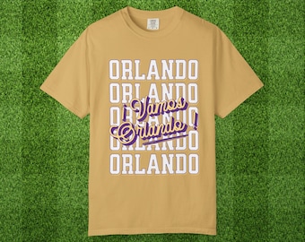 T-shirt tinta in capo Vamos Orlando - T-shirt unisex per i fan di Orlando, abbigliamento casual, regalo per viaggiatori, sport, vacanze