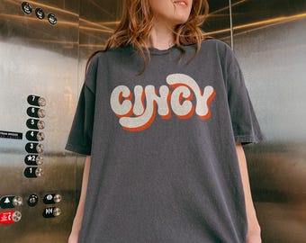 Cincy Comfort Colors, T-shirt met vintage look Cincinnati Bengals