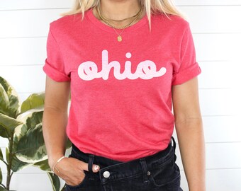 Retro Ohio-Hemd | Unisex Ohio Script T-Shirt, Minimalistisches Ohio T-Shirt, Buckeye Zustand Shirt, Vintage Ohio Geschenk, Ohioan Grafik T-Shirt
