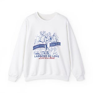 Cowboy Romance Book Club Sweatshirt - Western Style Readers Gift, Booktok Merch, Literary Lover Pullover, Novel Enthusiast Jumper White