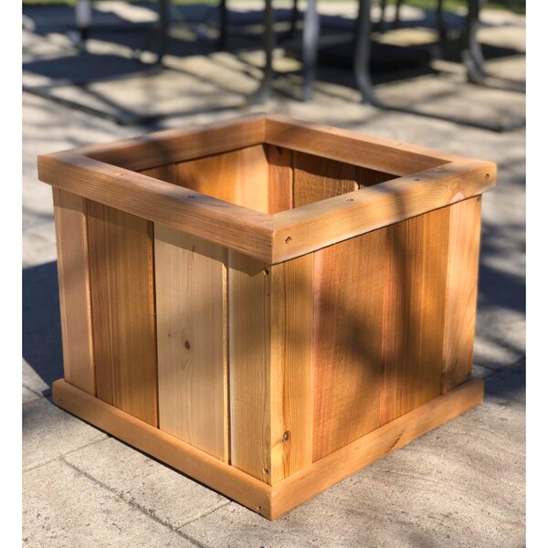 Square Cedar Planter Box Etsy