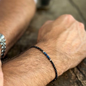 Astral Herrenarmband, schwarzer Turmalin und Lapislazuli