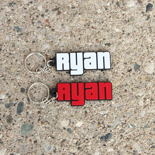 Personalized Car Video Game Font Keychain - Perfect Gamer Gift for Boyfriend, Husband and Son - Unique Backpack Keychain for Teens