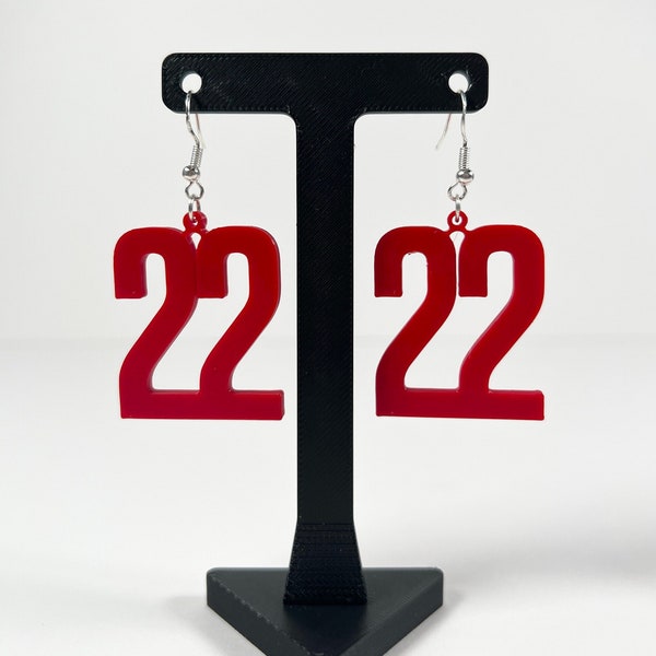 Red '22' Earrings - Unique Taylor Tour Gift - 3D Printed Earrings - Celebrate a Memorable Era or Version