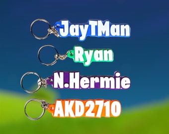 Personalized Battle Royale Video Game Font Keychain - Great Gift for Teens - Unique Backpack Accessory For Gamers - Perfect Party Favor