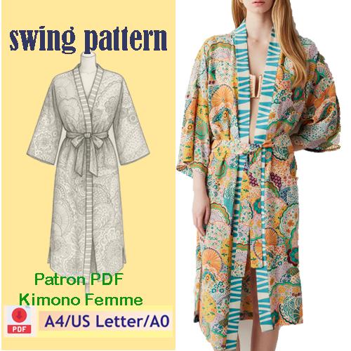 Easy Kimono Sewing Pattern PDF – Women’s Robe Jacket – Beginner Friendly – Size s-m-l-xl-xxl – Instant Download