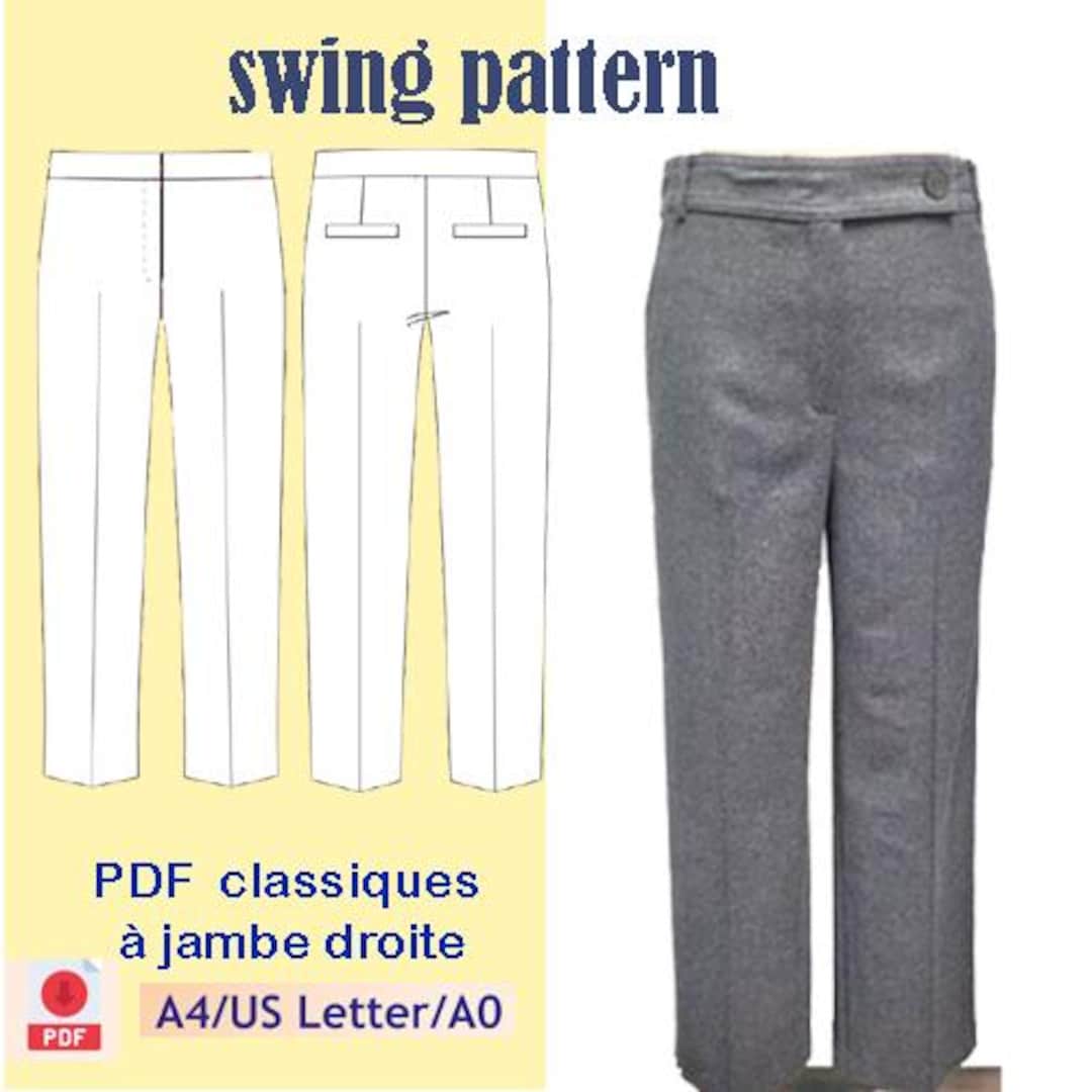 Pants Sewing Pattern PDF Straight Leg / High Waist / Classic Pants ...