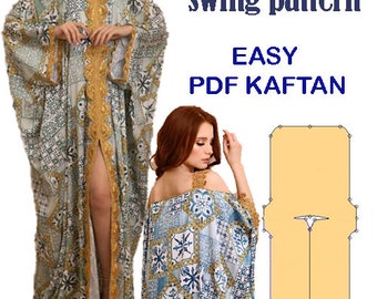 PDF swing pattern-KAFTAN Collection 2024 Morocco/ women's lounge dress /Traditional/Download withPDF  Printable Sizes M standard