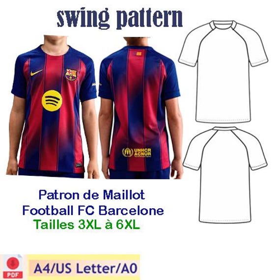 T-shirt - FC BARCELONE - Barça - Taille adulte - 100% coton - Manches courtes - Sport