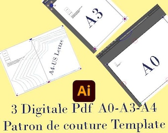 Sewing Pattern Tile Patterns PDF | A3, A4, A0 | Digital Sewing Pattern Layout Templates | Adobe Illustrator Files