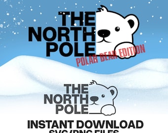 North Pole Polar Bear Edition SVG PNG: Christmas Jumper Design (Digital Download)