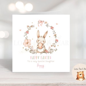Cartão de Páscoa de coelho - Personalizado - Filho, filha, neta, neto, mamãe, papai