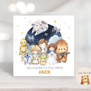 Biglietto di compleanno di Star Wars - Figlio Nipote Nipote - Personalizzato