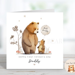 Première carte de fête des pères - personnalisée, papa ours, 1ère fête des pères - Meilleur papa