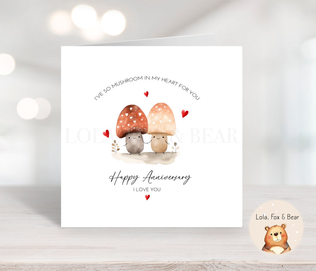 Mushroom Anniversary Card for Him for Her Husband Wife, Mushroom - Etsy