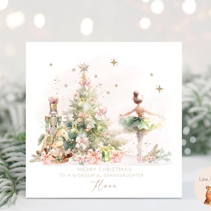 Mädchen Weihnachtskarte - Personalisiert - Baby Mädchen - Enkelin Tochter Nichte - Nussknacker