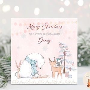 Jolie carte de Noël - fille, petite-fille nièce - personnalisée