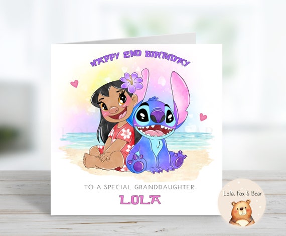 Lilo and Stitch Birthday Card Personalised - Daughter Granddaughter Niece