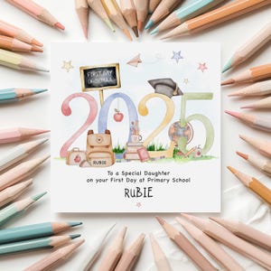 Erster Schultag 2025 - Personalisiert, Sohn Enkel, Tochter, Enkelin, Schulanfang, erster Tag in der Grundschule.
