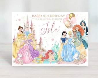 Tarjeta de cumpleaños de princesa personalizada