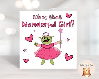 Funny Nanalan Valentine's Card, Valentines day, Mona, Wife, Girlfriend, Anniversary Card, Birthday Card, Who's that Wonderful Girl.