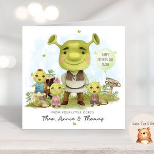 Shrek Vaderdagkaart - Gepersonaliseerd - Papa, Papa, Beste Papa, 1e Vaderdag, Baby Ogre