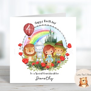 Cartão de Aniversário Mágico de Oz - Personalizado - Filha, Neta