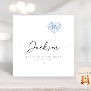 Biglietto di auguri per il 18° compleanno da uomo, personalizzato per figlio, nipote, nipote, regalo di compleanno per lui