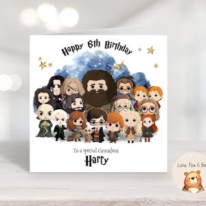 Carte d'anniversaire sorcier - fils petit-fils neveu fille - personnalisée - école de sorcier
