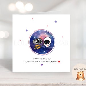 Karta rocznicowa WALL-E - WALL-E i Eve, Dla niego Dla niej, Rocznica, Urodziny