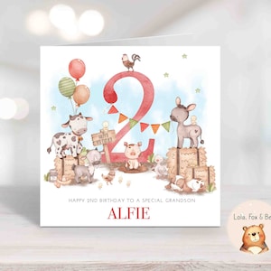 Carte d'anniversaire de basse-cour - personnalisée fils fille petit-fils petite-fille